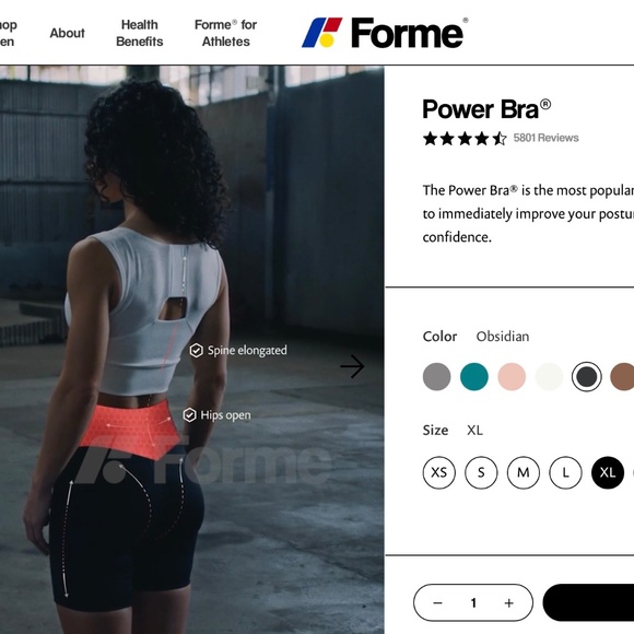 **NEW** Forme Power Bra size XL Black - Picture 7 of 7
